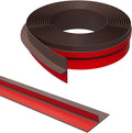T-Shaped Door Draft Stopper, 1.97 in x 40 Ft Silicone Seal Strip for Windows Gaps, Weather Stripping Seal Strip Shower Sweep, Brown