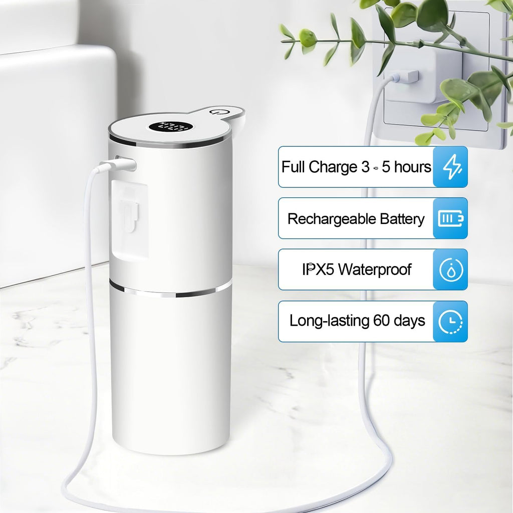 Automatic Foaming Soap Dispenser,6 Level Adjustable Foam, Wall Mount Soap Dispenser,USB Rechargeable with LED Display,12.8oz/ 380ml Touchless Hand & Dish Dispenser for Bathroom, Kitchen