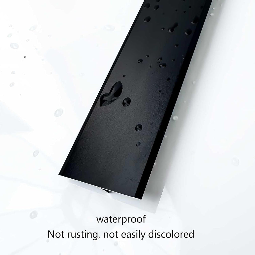 10Pcs Aluminum T Molding Floor Transition Strip, 48In Aluminum T Molding Trim, Floor Strip Floor Flat Divider Strip for Joining Floor Gaps, Threshold, Floor Tiles (Black, 4ft x 1.3in 10Pcs)