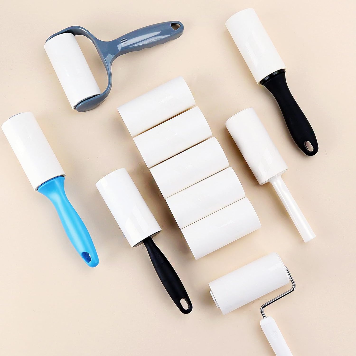 4 inch Lint Roller Refills Compatible with Evercare Extra Sticky Pet Lint Roller Replacement Refills 60 Sheets Each Roll 6-Pack 360 Sheets Total (1 1/2'' Inside Dia.)