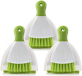 Dust pan Broom Brush Dustpan - Small Broom and Dustpan Set, Mini Broom and Dustpan, Small Dustpan and Brush Set for Home Cleaning, Sofa, Desk, Guinea Pig Cage, Cat Litter etc.（Green 3 Set）