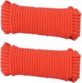 2pcs Portable Travel Clothes Line Ropes Heavy Duty Laundry Drying Clotheslines Outdoor Rv Camping Accessories Orange 33ft