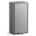 mVm 10.6 Gallon Kitchen Step Trash Can, Soft-Close and Foldable Foot Pedal Heavy Duty Bin for Offices Dorms Home Rooms (Gray)