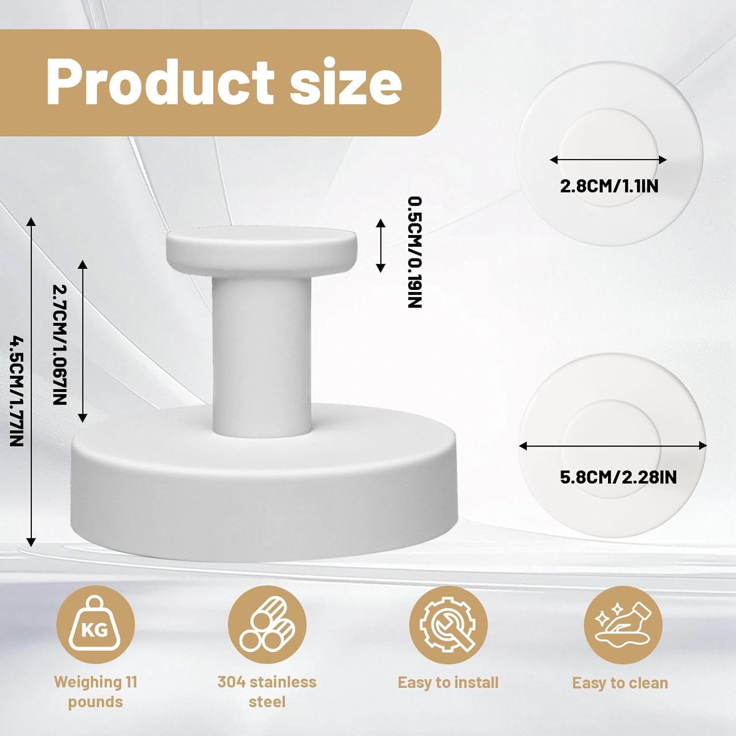 4pcs Suction Cup Hooks for Shower,Shower Towel Suction Hooks,No Drill Towel Hooks for Bathroom Wall,Kitchen,Glass,Mirror,Tile to Hang Towels,Robes,Loofah (White)