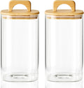 Sweejar 2 qt Glass Food Storage Jars with Airtight Lid, Half Gallon Laundry Pods Container, 64 oz Glass Jars for Laundry Room Organization, 2 Pack