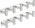 PMMASTO Coat Rack Wall Mounted, 5 "T Shaped Wall Hooks for Hanging, Heavy Duty Stainless Steel Coat Hook Rail for Hat Towel Robes in Bathroom Kitchen Mudroom Entryway (Silver, 2 Pack)