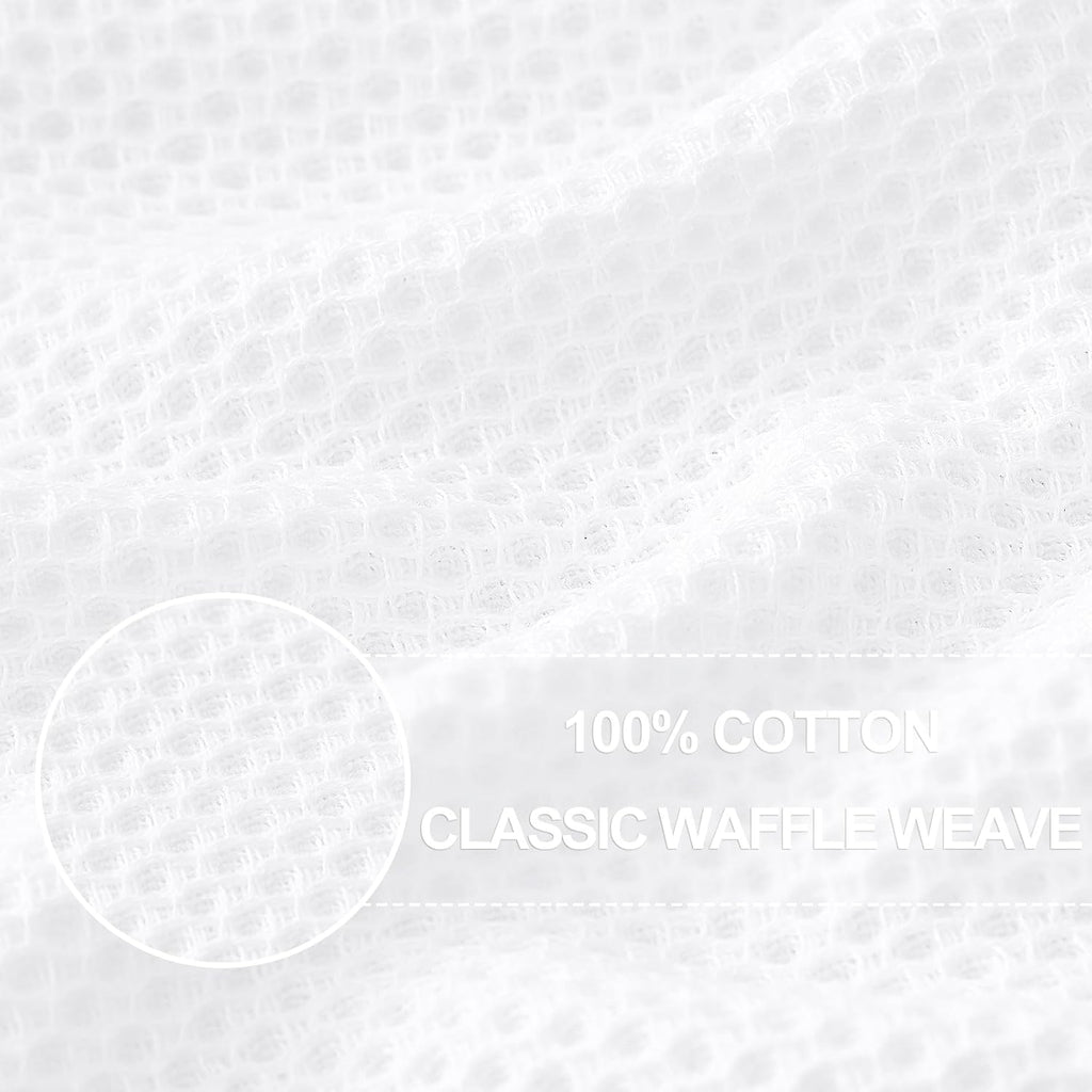 Homaxy 100% Cotton Waffle Weave Kitchen Dish Cloths, Ultra Soft Absorbent Quick Drying Dish Towels, 12 x 12 Inches, 6-Pack, White
