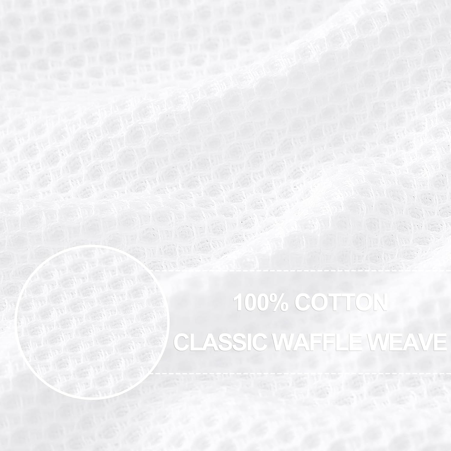 Homaxy 100% Cotton Waffle Weave Kitchen Dish Towels, Ultra Soft Absorbent Quick Drying Cleaning Towel, 13 x 28 Inches, 6-Pack, White