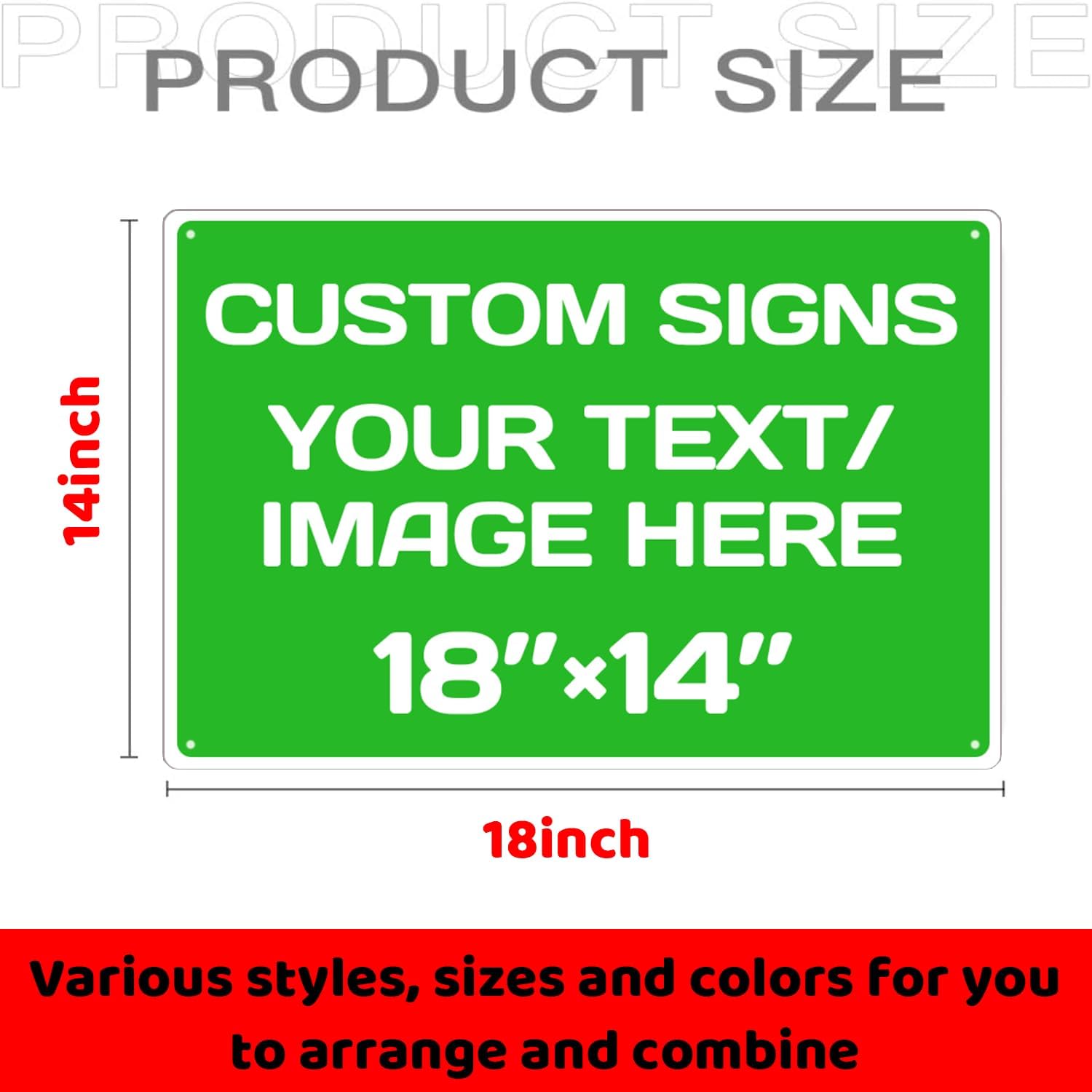 Personalized Aluminum Weatherproof Metal Signs - Custom Text & Picture, Multiple Sizes, Hazard, Garden, Custom Door, Business Signs