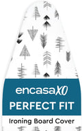 Encasa XO Ironing Board Cover and Pad 54"x15" - Thick 3mm Felt Padding, Drawstring Tightening & Lock, Easy Fit, Scorch & Stain Resistant, Fits Standard Large Ironing Board - Black Arrow