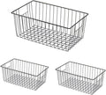16inch Freezer Wire Storage Organizer Baskets, Household Refrigerator Bins with Built-in Handles for Cabinet, Pantry