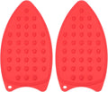 PATIKIL Silicone Iron Rest Pad, 2 Pcs Multipurpose Hot Heat Resistant Iron Rest Plate Protective Pad for Ironing Board Hot Resistant Steamer Steam Compact Mat, Red