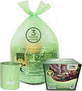 3 Gallon Compostable Trash Bags with Handle-Tie, Thick 0.67 Mil, 11.36 Liter, 80 Bags, Small Kitchen Food Scrap Waste Bag, ASTM D6400, US BPI and OK Compost Home Certified