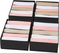 4 Packs T-shirt Drawer Organizers for Clothing,5 Grids Compartment Wardrobe Storage Box, Washable Clothes Organizer for Folded Clothes, T-shirt, Legging, Silk Scarve-Black