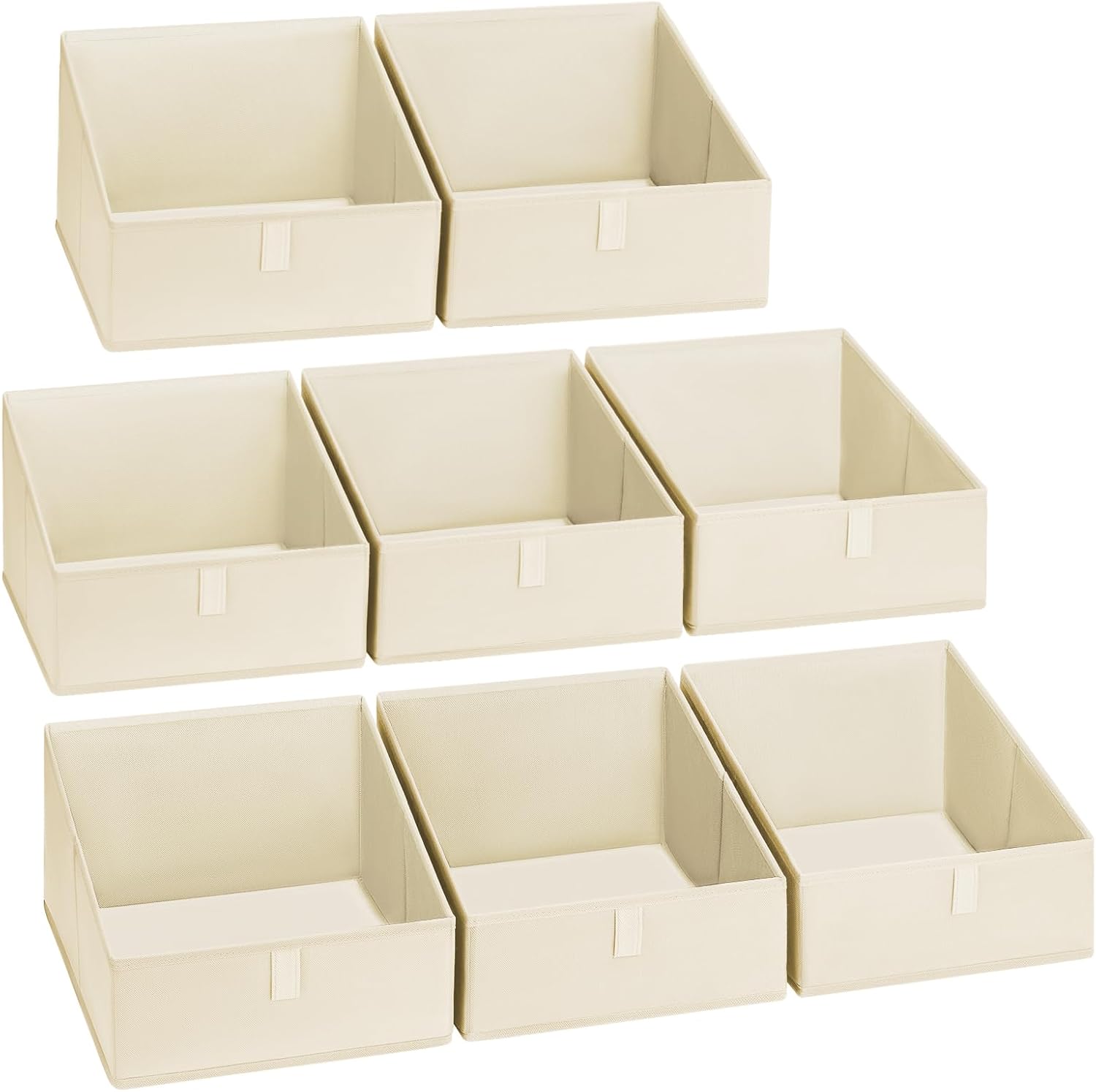 DIMJ Closet Storage Bins 8 Pack - Fabric Trapezoid Closet Organizer Bin, Foldable Storage Baskets for Shelves, Closet Shelf Organizer, Clothing Storage Box for Toys, Books, Towel, Clothes