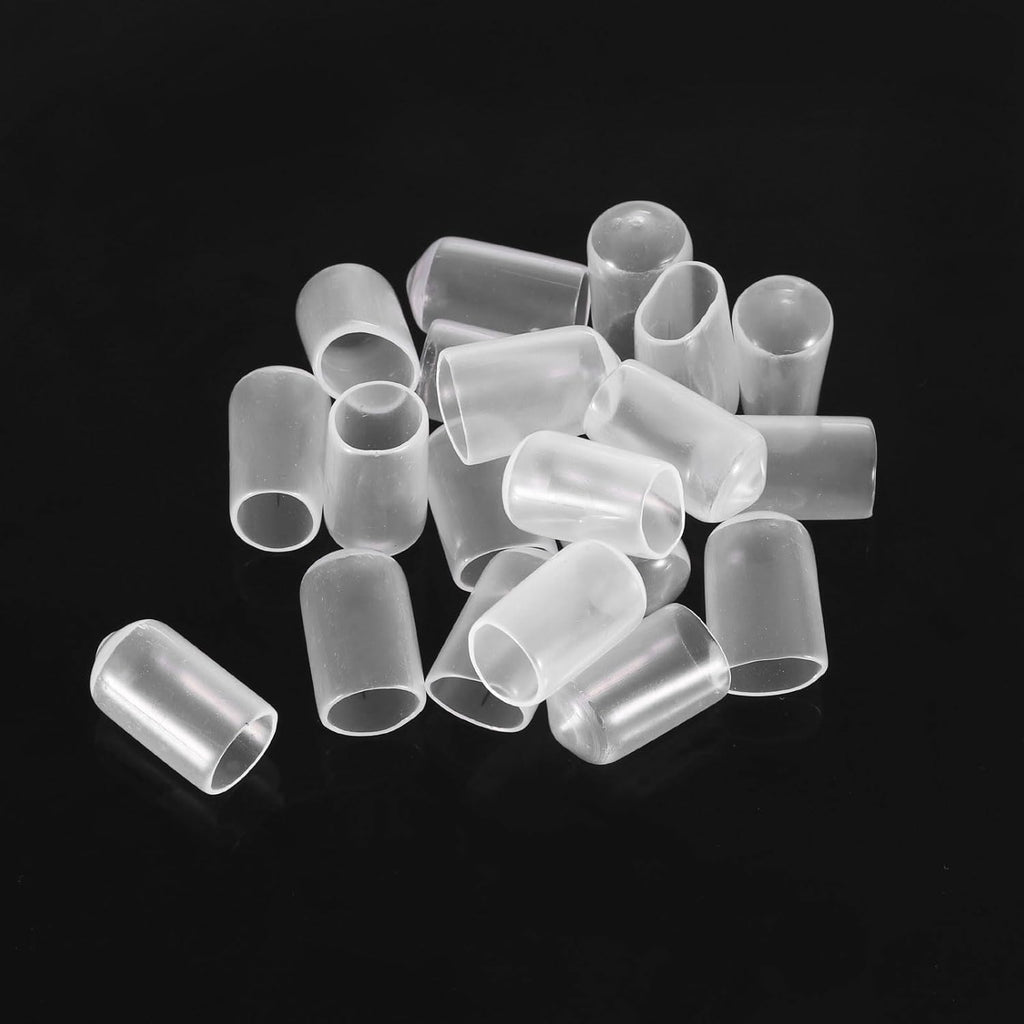 uxcell 20pcs Rubber End Caps 9mm ID Vinyl PVC Round Tube Bolt Cap Cover Screw Thread Protectors Clear