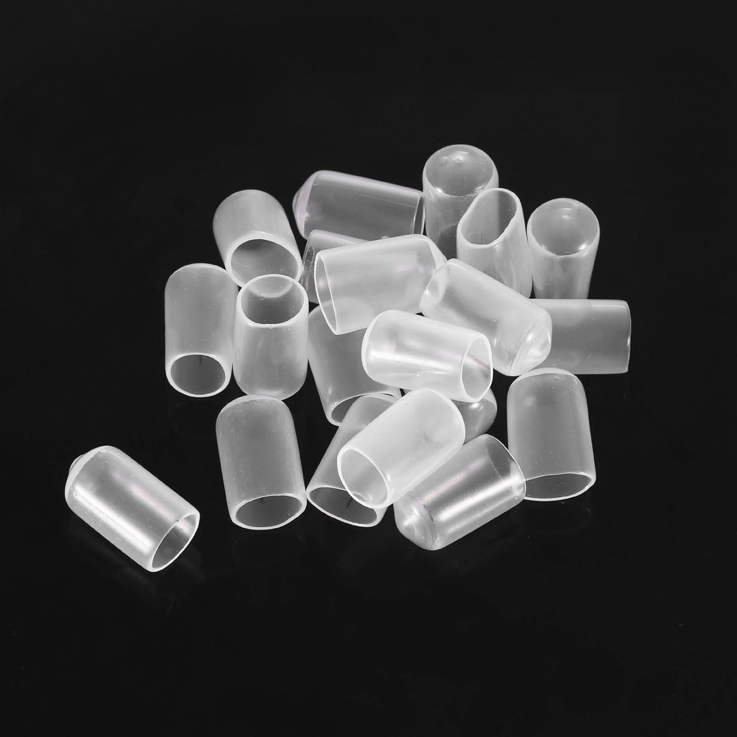 uxcell 20pcs Rubber End Caps 9mm ID Vinyl PVC Round Tube Bolt Cap Cover Screw Thread Protectors Clear