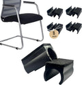 Rectangle U Shaped Chair Leg Tips Caps with Felt Pads,Furniture Feet Protector Slide Smoothly Glides No Scratches No Noise Protect Hardwood Floor,Fit 22mm(7/8inch) Diameter Tubular Leg (Black 8PCS)