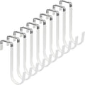 FYY Over The Door Hooks, 10 Pack Door Hangers Hooks with Rubber Prevent Scratches Heavy Duty Organizer Hooks for Living Room, Bathroom, Bedroom Hanging Clothes, Towels, Hats, Coats, Bags White