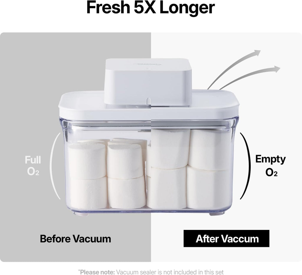 VAKUEN Premium Airtight Food Storage Containers, Rectangular 2PC-SET(2.11qt), Smart One-Click Seal Lid, 100% Leak Proof, Keep Food Fresh Longer, BPA-FREE, Dishwasher/Freezer & Microwave Safe