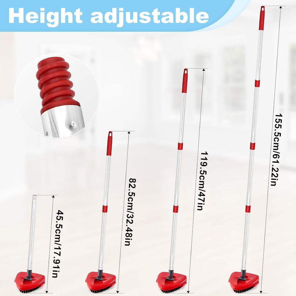 Spin Mop Handle for O-Cedar,Scrub Brush and Mop Base Compatible with Ocedar EasyWring 1 Tank System,4 Section 30" to 58" Mop Replacement Handle Stick Pole for O Cedar Spin Mop Refills and Brooms