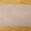 Silicone Dish Drying Mat for Multiple Usage,Easy clean,Eco-friendly,Heat-resistant Silicone Mat for Kitchen Counter or Sink,Refrigerator or drawer liner Translucent L 16 inches x 12 inches