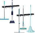 Broom and Mop Holder Wall Mount - 5 Slots and 4 Hooks Stainless Steel Mop and Garden Tool Storage Rack for Bathroom, Kitchen, Garage, Outdoor （2Pcs