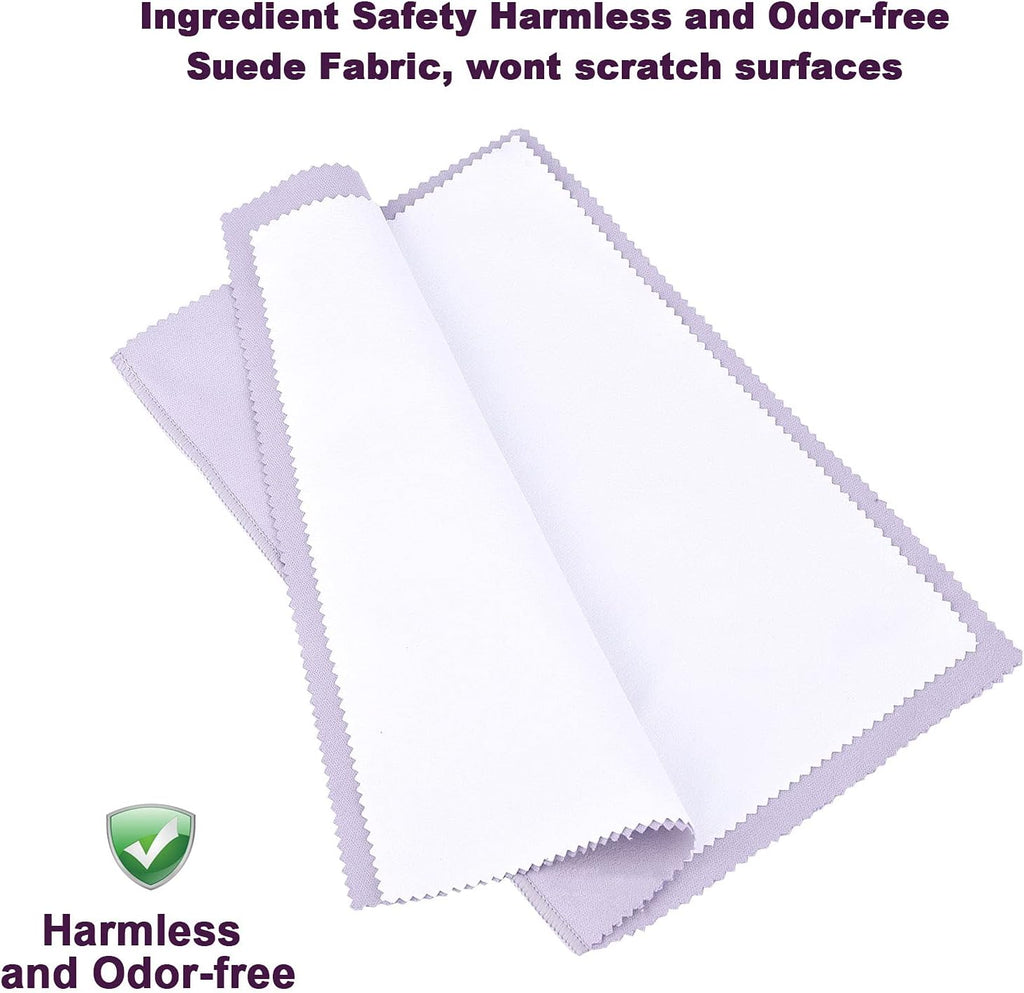 SEVENWELL Silver Polishing Cloth, Jewelry Cleaner Cloth for Sterling Silver Jewelry, Gold, Platinum, Silverware, Diamonds, Gemstones, Coins (Purple)