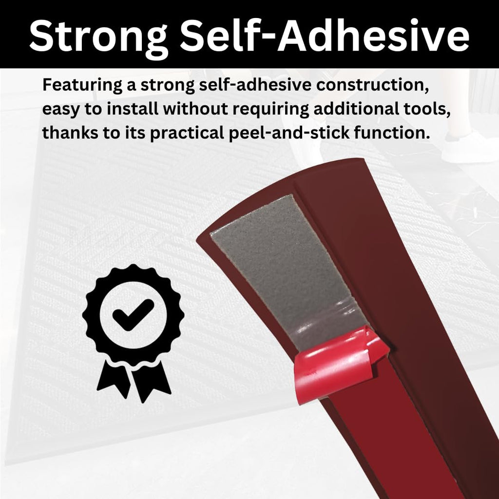 Floor Transition Strip Self Adhesive Carpet Wood Tile Vinyl Flooring Laminate Transition Cover Edge Trim Gap Doorway Threshold for Uneven Floors Heights Within 5 mm (120 inches, Red Wine)
