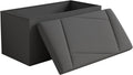 Folding Storage Ottoman Bench, 30 Inches End of Bed Bench Folding Ottoman Storage for Bedroom, Entryway and Living Room, 30"x15"x15",Dark Gray