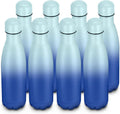 17oz Cola-Bottle Shaped Stainless Steel Leak-proof Water Bottle,Double Wall Vacuum Insulated Metal,Travel Mug For Sports Indoors & Outdoors,BPA-Free Kids Flasks,Green Blue(8 Pack)
