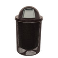 COATEDOUTDOORFURNITURE RDT-P-BRW Heavy Duty Round Trash Receptacle with Dome Top, Liner Included, 32 Gallon, Brown, Made in America