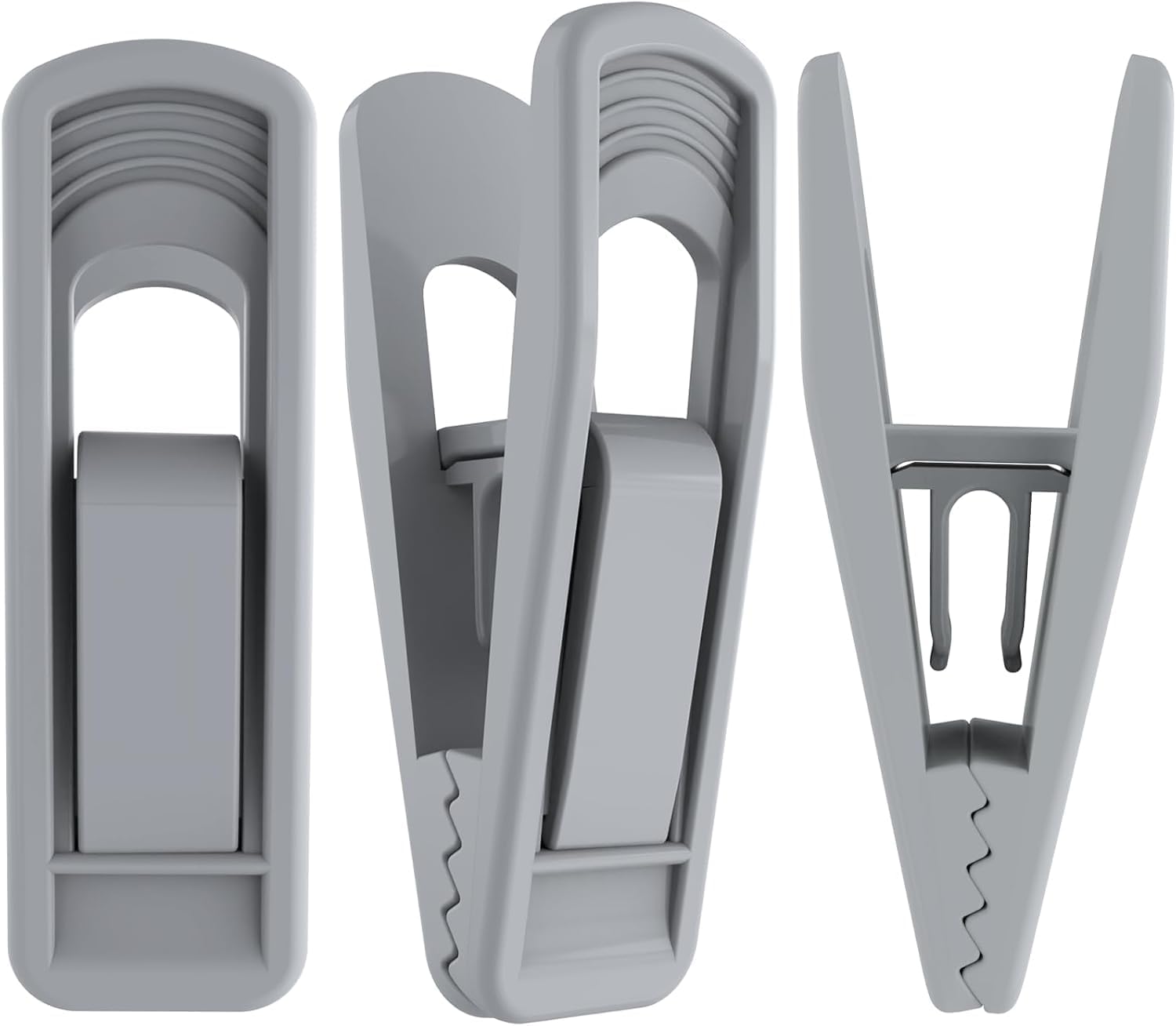 Hanger Clips Perfect for Velvet Hangers (Grey, 20 PCS), Strong Plastic Clips Pant Skirt Hanger Clips for Grey Flocking Felt Hangers