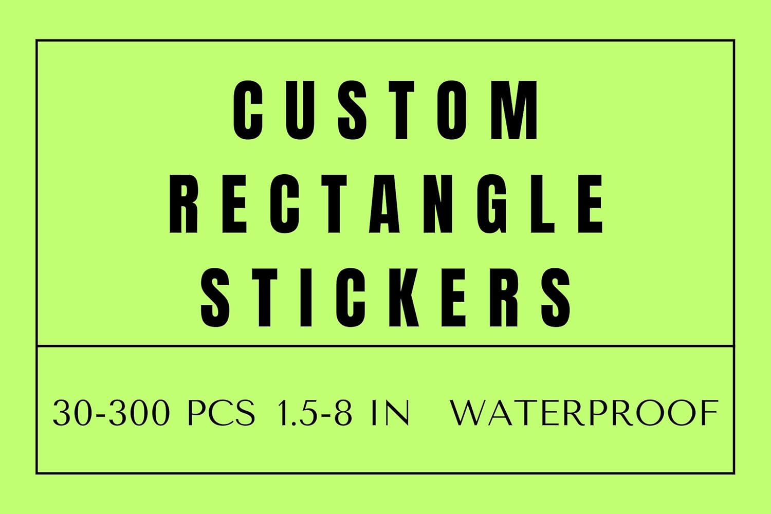 Custom Rectangle Stickers for Business Logo, Custom Rectangle Labels for Candle Jar Coffee, 30-300 pcs, Waterproof Glossy Vinyl Stickers, Upload Your Design (4x3 in)