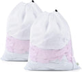 OTraki 2 Pack Mesh Laundry Bag, 20x24 Inch Heavy Duty Laundry Fine Mesh Bags Dirty Clothes Drawstring Laundry Wash Bag Delicates Net Storage Travel Bag Machine Washable for College Home Dorm White