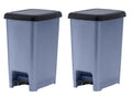 Superio Slim Trash Can with Foot Pedal – 2.5 Gallon Step-On Trash Can with Lid, Small Plastic Mini Garbage Can, for Bathroom, Kitchen, Office, Under Desk, Bedroom, Dorm – Grey/Black (2)