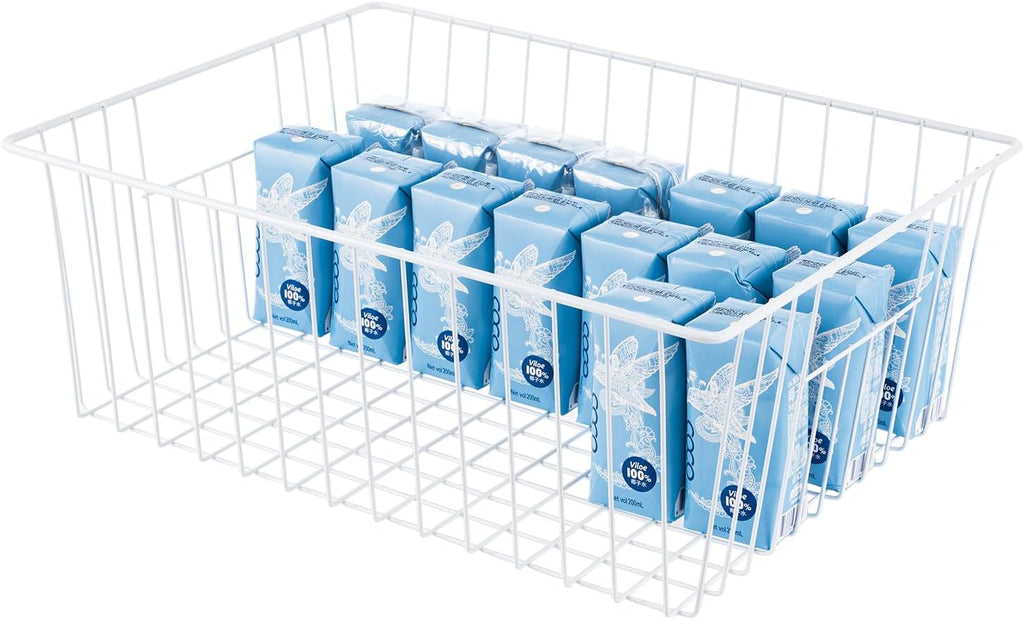 16inch Upright Freezer Organizer Baskets for 13-14,16-21 cu.ft Standup Freezer, Settle freezer chaos and reduce food waste effectively, Durable, Fully Use Space, Improve Air Circulate, White, 3pcs