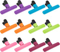 OWLKELA Chip Clip, 12 Pack Colors Wide Open Bag Clips for Food Storage, Heavy Duty Seal Grips Plastic Food Clips for Snack, Food Packages (6 inch x 3.4 inch)