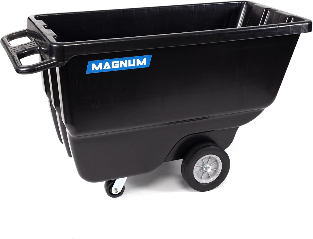 Tilt Truck, 1/2 Cu. Yd. Capacity Dump Cart with Heavy Duty 12” Wheels & 5” Casters for Handling, Transporting on Construction Jobsites, 750 lbs, Trash Cart with Wheels DUC12A-04PK (4-Pack)