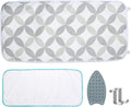 Seiritex Ironing Mat, Portable Ironing Pad 39.4 x 18.9 inch Table Top Iron Board 5 in 1 Travel Iron Blanket for Washer, Dryer, Counter top, Grey Clover