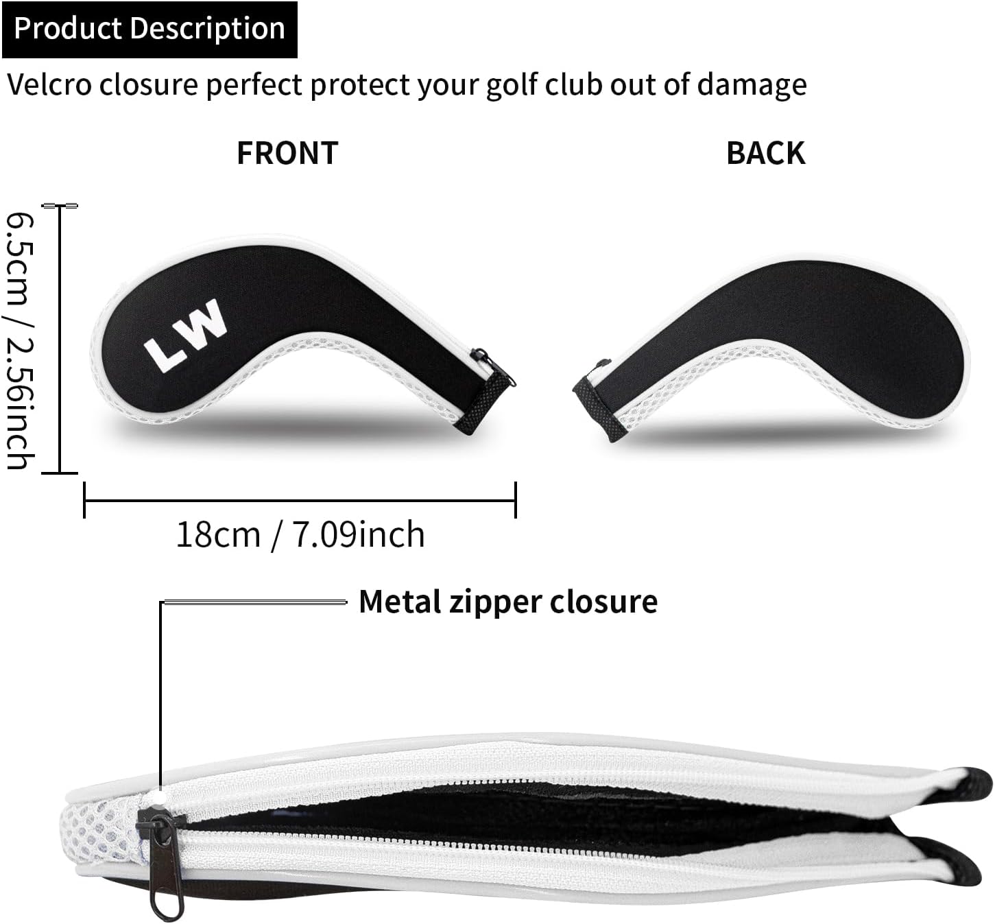 Golf 12pcs Thick Synthetic Golf Iron Head Covers Set Headcover Fit All Brands Callaway Ping Taylormade Cobra Etc. Also Custom Name