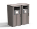 ROJIK 35" Tall Outdoor Trash Can,Weatherproof Resin Garbage Indoor Durable Lightweight,Suitable for Patio Office Kitchen,Easy to Clean,Assemble(Waste&Recycle,Grey)