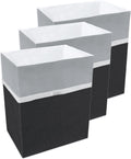 13 Gallon Disposable Pop-Up Trash Cans (3-Pack) with Fitted Bags – Foldable Garbage & Recycling Bins for Parties, Events & Kitchen (Black, 17" H x 13.5" W x 10" D)