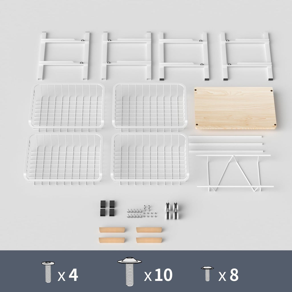 5-Layer Fruit Basket Kitchen Food Storage Organizer and Storage Rack, Stackable Storage cart with Desktop, Pull-Out Hollow Metal Storage Basket, Wheeled Sorting Rack Spice Rack