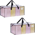 VENO 2 Pack Moving Bags Extra Large Storage Bags for College Move-In, Heavy-Duty Storage Totes, Packing Boxes, and Wardrobe Moving Supplies - Durable Laundry Bags for Clothes (Clear, 2 Pack)