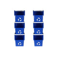 6 Gallon Stackable Recycling Bins for Homes, Garages, Offices Made of 100% Recycled Plastic - (Blue, 6 Pack)