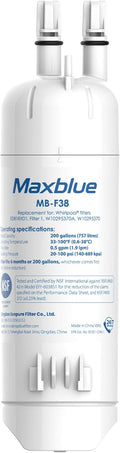 Maxblue MB-F38 Replacement for W10295370A, Everydrop® Filter 1, EDR1RXD1, EDR1RXD1B, P8RFWB2L, P4RFWB, Kenmore® 46-9081, 46-9930, Refrigerator Water Filter, 1 Filter