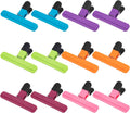 Chip Clips, 12 Pack Large Food Clips, Snack Bag Clip, Plastic Heavy Duty Seal Grips for Food Storage, Home, Office and More(6 x 3.5 Inch)