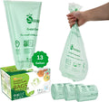 100% Compostable Trash Bags 13 Gallon Tall Kitchen, 100 Count, 0.9 Mil, Kitchen Compost Bags, Large Compostable Bags US BPI ASTM D6400 and OK Compost Home Certified