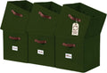DECOMOMO Storage Bins, Cube Storage Bin with Labels, Fabric Storage Cubes for Shelves (10.5" x 11" / 6pcs, Olive Green)